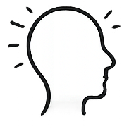 Kopf mit Aktivitätslinien – Fokus und Präsenz